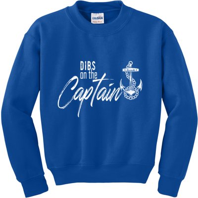 Captain Wife Funny Dibs On The Captain Gift Kids Sweatshirt