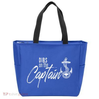 Captain Wife Funny Dibs On The Captain Gift Zip Tote Bag