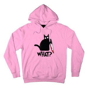 Cat What Funny Black Cat Murderous Cat With Knife Hoodie