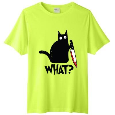 Cat What Funny Black Cat Murderous Cat With Knife Tall Fusion ChromaSoft Performance T-Shirt