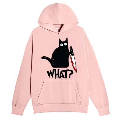 Cat What Funny Black Cat Murderous Cat With Knife Urban Pullover Hoodie