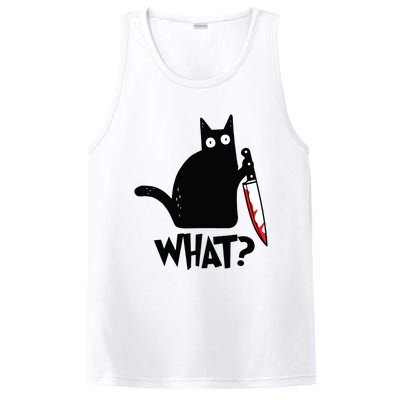 Cat What Funny Black Cat Murderous Cat With Knife PosiCharge Competitor Tank