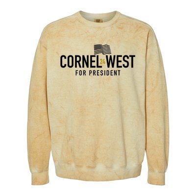 Cornel West For President Cornel West 2024 Colorblast Crewneck Sweatshirt