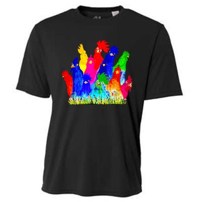 Chicken Watercolor Funny For Men Women Cooling Performance Crew T-Shirt