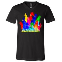 Chicken Watercolor Funny For Men Women V-Neck T-Shirt