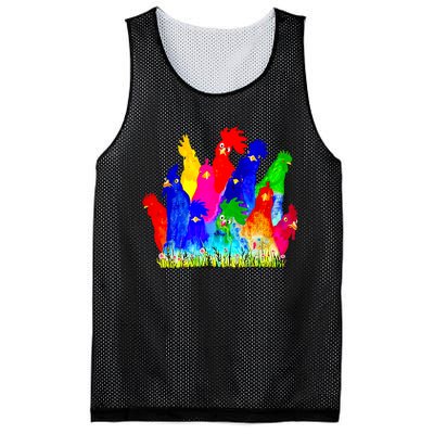 Chicken Watercolor Funny For Men Women Mesh Reversible Basketball Jersey Tank