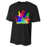 Chicken Watercolor Funny For Men Women Performance Sprint T-Shirt