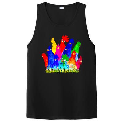 Chicken Watercolor Funny For Men Women PosiCharge Competitor Tank