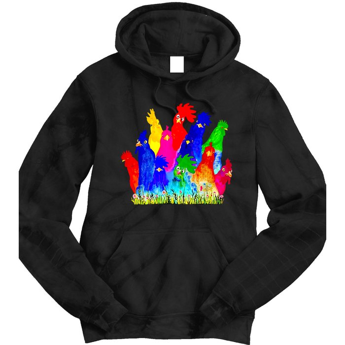 Chicken Watercolor Funny For Men Women Tie Dye Hoodie