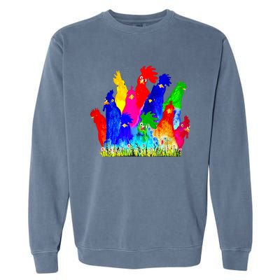 Chicken Watercolor Funny For Men Women Garment-Dyed Sweatshirt