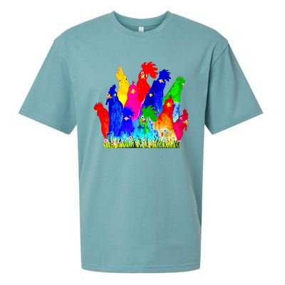 Chicken Watercolor Funny For Men Women Sueded Cloud Jersey T-Shirt