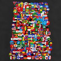 Countryballs World Flags Adult Drive Performance Visor