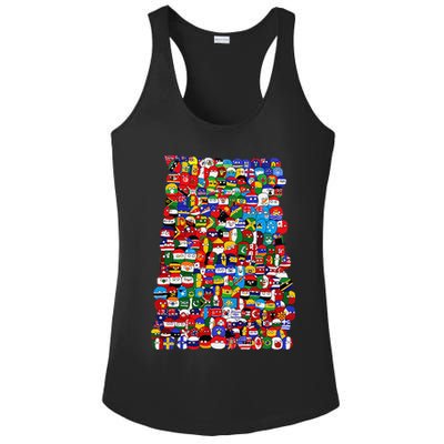 Countryballs World Flags Ladies PosiCharge Competitor Racerback Tank