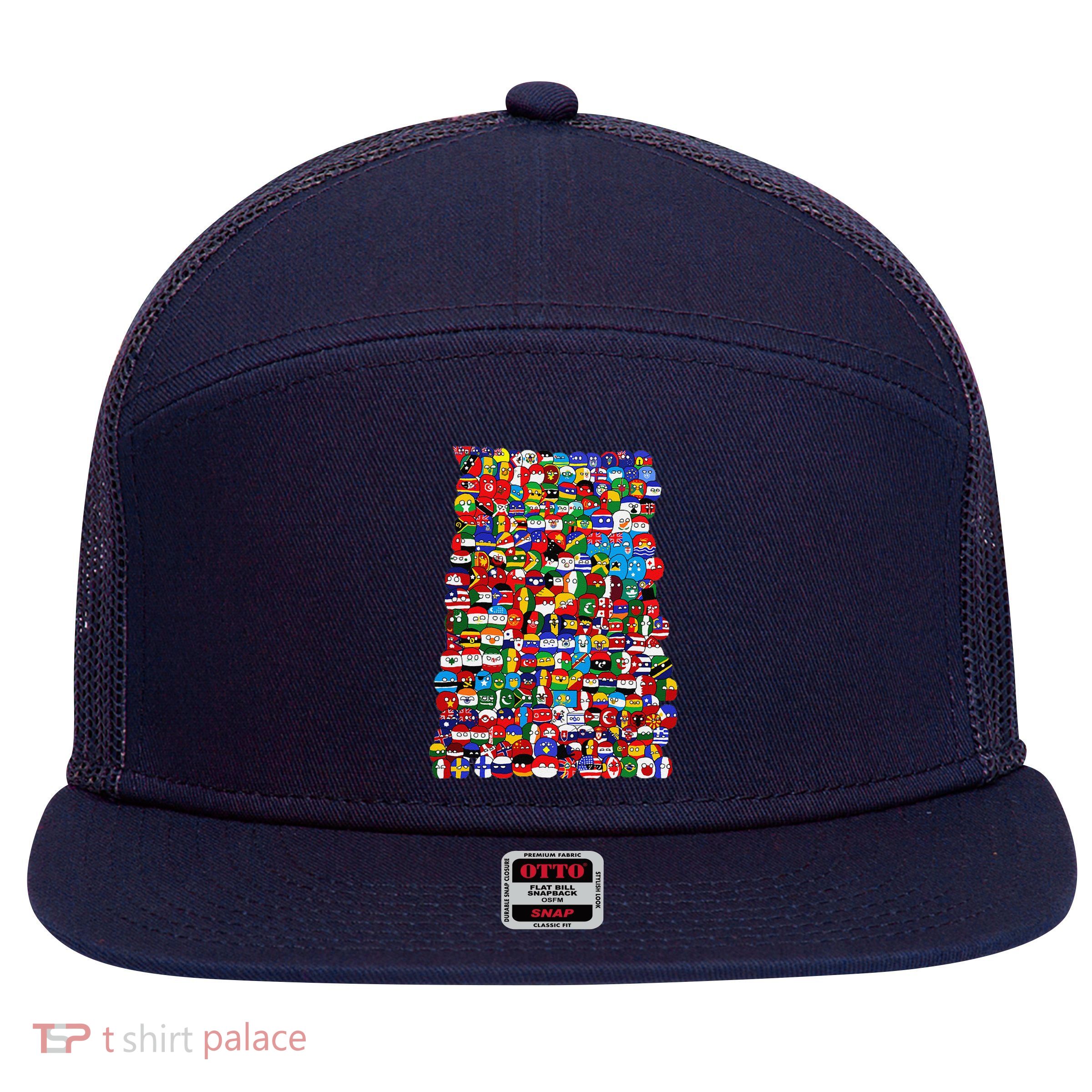 Countryballs World Flags 7 Panel Mesh Trucker Snapback Hat