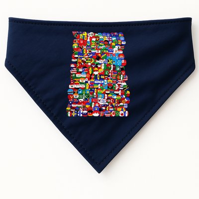Countryballs World Flags USA-Made Doggie Bandana