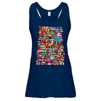 Countryballs World Flags Ladies Essential Flowy Tank