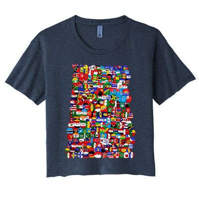 Countryballs World Flags Crop Top