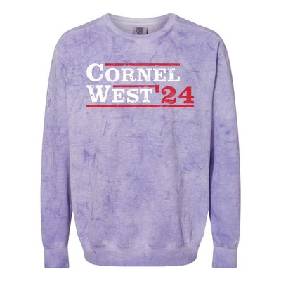 Cornel West For President Cornel West 2024 Colorblast Crewneck Sweatshirt