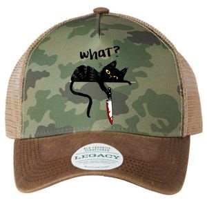 Cat What? Funny Black Cat Shirt, Murderous Cat With Knife Cute Design Legacy Tie Dye Trucker Hat