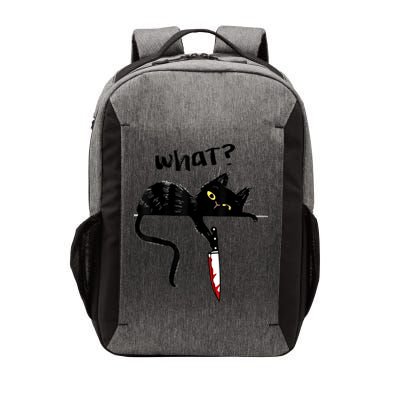 Cat What? Funny Black Cat Shirt, Murderous Cat With Knife Cute Design Vector Backpack