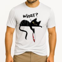 Cat What? Funny Black Cat Shirt, Murderous Cat With Knife Cute Design Cooling Performance Crew T-Shirt