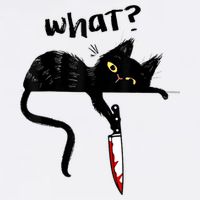Cat What? Funny Black Cat Shirt, Murderous Cat With Knife Cute Design Cooling Performance Crew T-Shirt