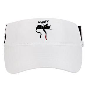 Cat What? Funny Black Cat Shirt, Murderous Cat With Knife Cute Design Adult Drive Performance Visor