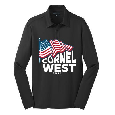 Cornel West For President Cornel West 2024 Silk Touch Performance Long Sleeve Polo