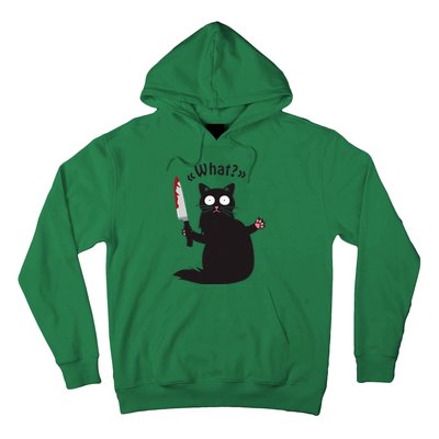 Cat What Funny Black Cat Fun Murderous Cat With Knife Hoodie