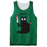 Cat What Funny Black Cat Fun Murderous Cat With Knife Mesh Reversible Basketball Jersey Tank