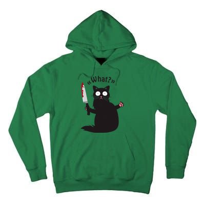 Cat What Funny Black Cat Fun Murderous Cat With Knife Tall Hoodie