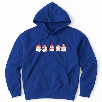 Christmas Winter Festive Penguin Cats Holiday Party Great Gift Hoodie