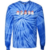 Christmas Winter Festive Penguin Cats Holiday Party Great Gift Tie-Dye Long Sleeve Shirt