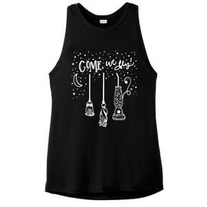 Come We Fly Funny Halloween Gift Ladies PosiCharge Tri-Blend Wicking Tank