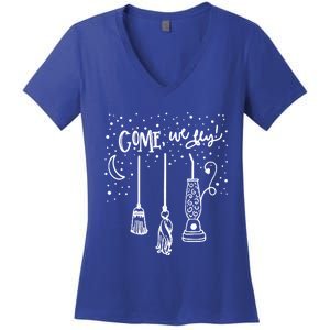 Come We Fly Funny Halloween Gift Women's V-Neck T-Shirt