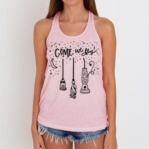 Come We Fly Funny Halloween Gift Women's Knotted Racerback Tank