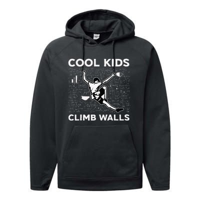 Climb Walls Funny Rock Climbing Bouldering Performance Fleece Hoodie