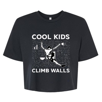 Climb Walls Funny Rock Climbing Bouldering Bella+Canvas Jersey Crop Tee