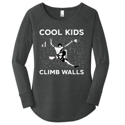 Climb Walls Funny Rock Climbing Bouldering Women's Perfect Tri Tunic Long Sleeve Shirt