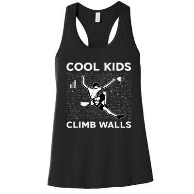 Climb Walls Funny Rock Climbing Bouldering Women's Racerback Tank