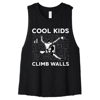 Climb Walls Funny Rock Climbing Bouldering Women's Racerback Cropped Tank