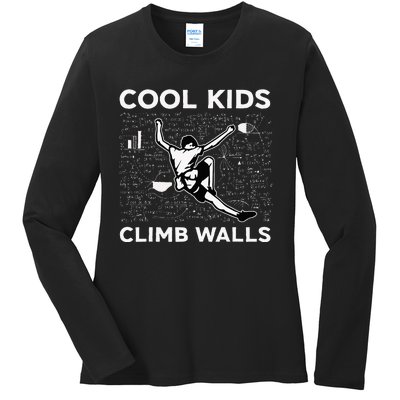 Climb Walls Funny Rock Climbing Bouldering Ladies Long Sleeve Shirt