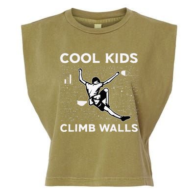 Climb Walls Funny Rock Climbing Bouldering Garment-Dyed Women's Muscle Tee