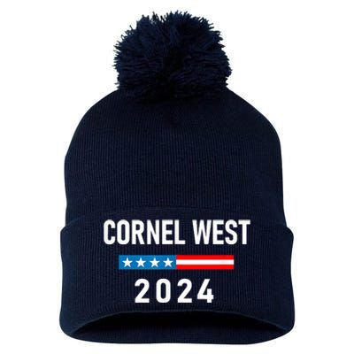 Cornel West For President Cornel West 2024 Pom Pom 12in Knit Beanie