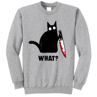 Cat What? Funny Black Cat Shirts Murderous Cat With Knife Sweatshirt