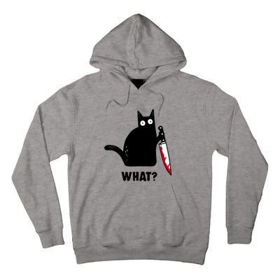 Cat What? Funny Black Cat Shirts Murderous Cat With Knife Tall Hoodie