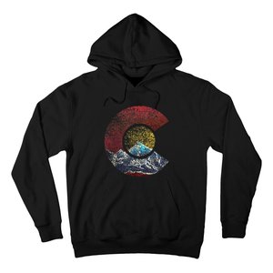 Colorado With Flag Themed Mountain Hoodie