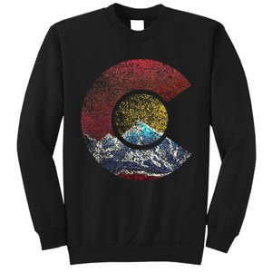 Colorado With Flag Themed Mountain Sweatshirt