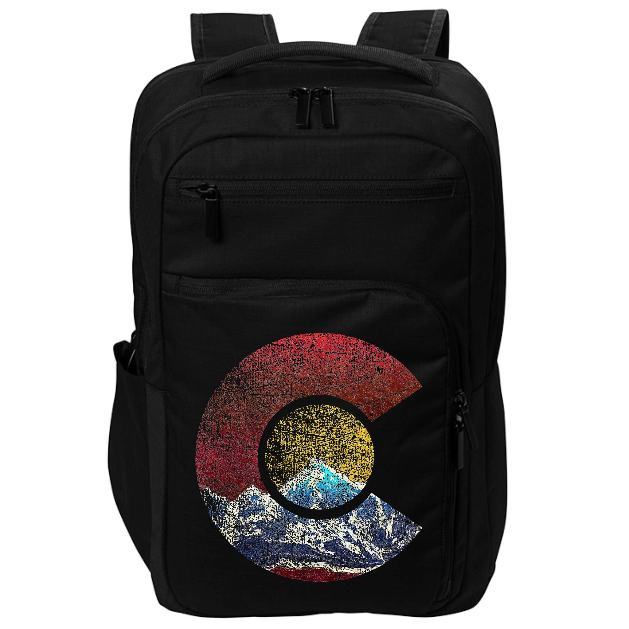 Colorado With Flag Themed Mountain Impact Tech Backpack