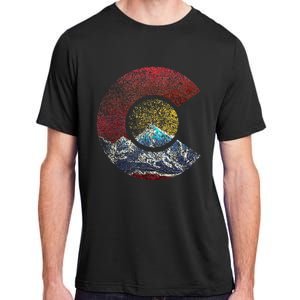 Colorado With Flag Themed Mountain Adult ChromaSoft Performance T-Shirt